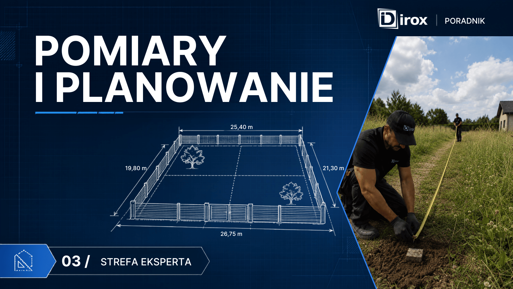 Pomiar frontu działki pod ogrodzenie, bramę i furtkę
