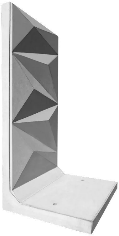 Prefabrykat L z przestrzennym wzorem 3D